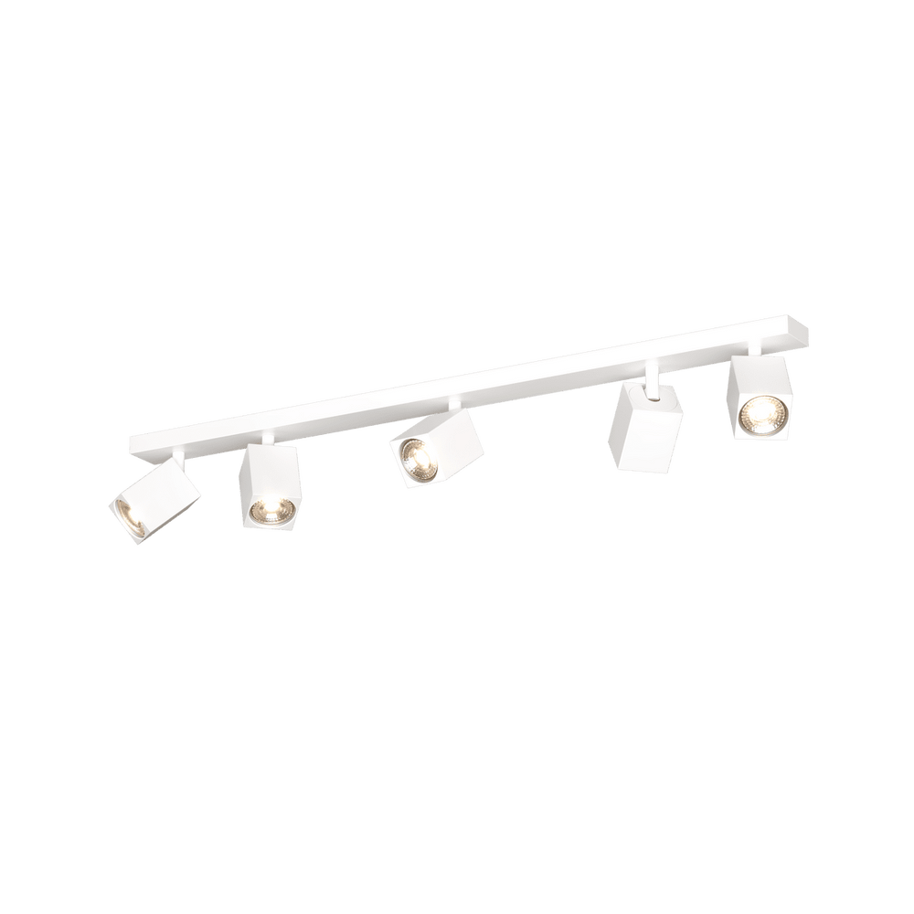 Faretto a spot moderno 5 luci orientabili GU10 larghezza 82cm