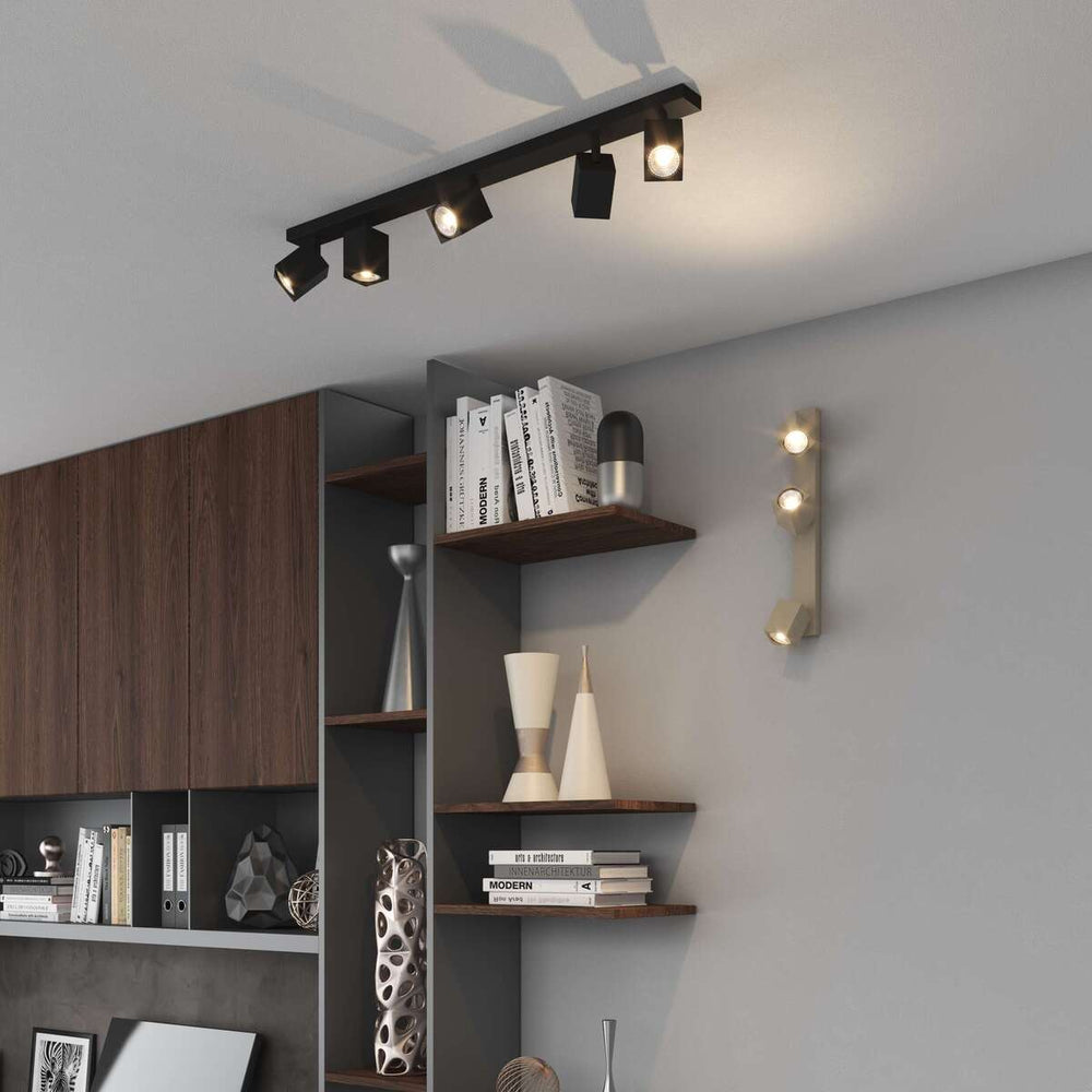 Faretto a spot moderno 5 luci orientabili GU10 larghezza 82cm