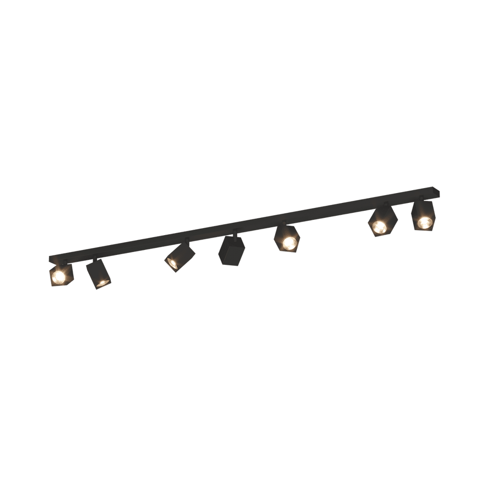 Faretto con spot moderno 7 luci orientabili GU10 larghezza 142cm