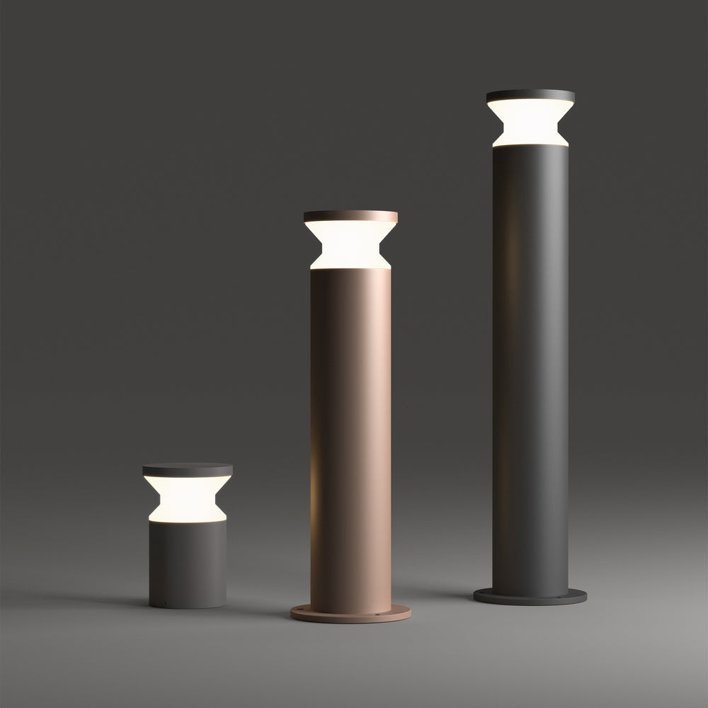 Palo per esterno giardino grigio in alluminio cilindro