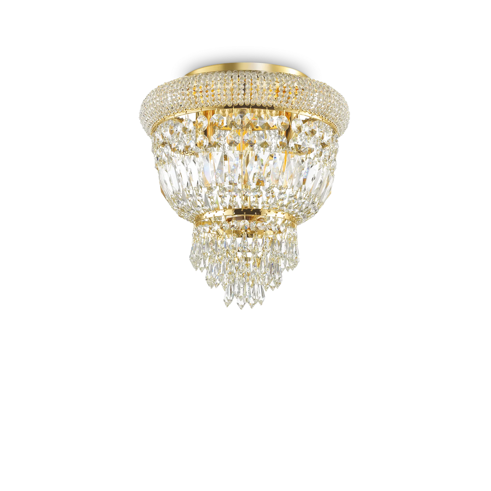 Plafoniera contemporaneo moderno in cristallo con perle ottagoni e prismi