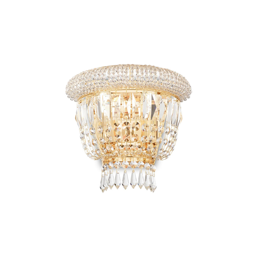 Applique per interno in cristallo con perle ottagoni e prismi