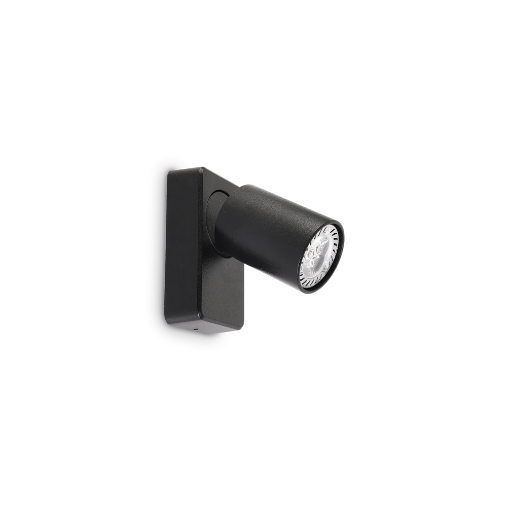 Faretto da parete per interno in metallo cilindro nero