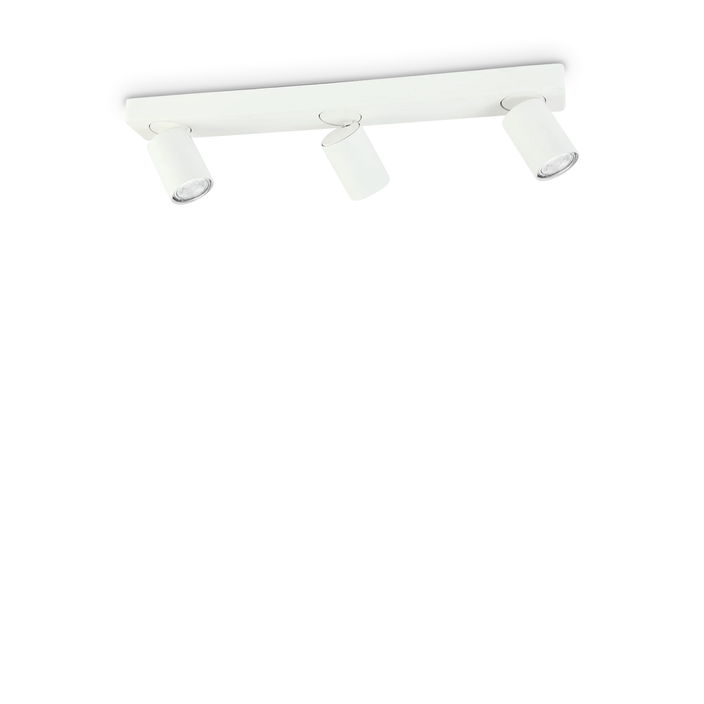 Plafoniera da soffitto 3 luci orientabili cilindri nero o bianco