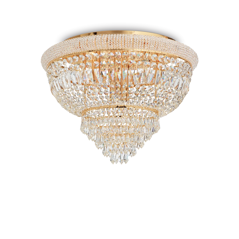 Plafoniera in cristallo e metallo stile moderno contemporaneo