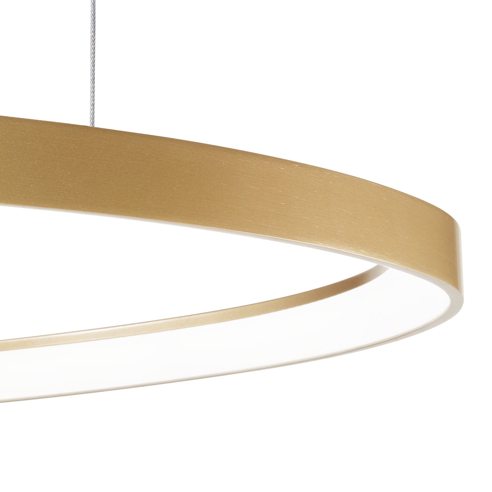Sospensione stile moderno led e struttura in metallo placcato ottone