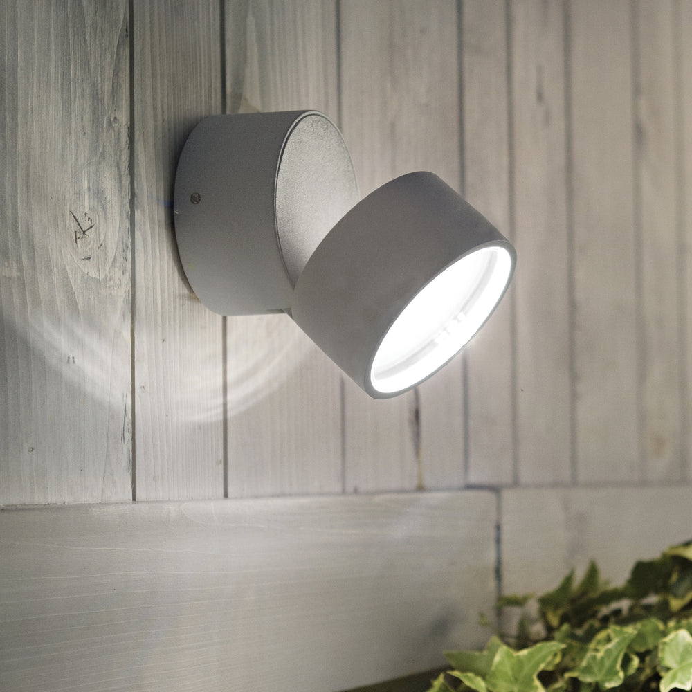 Anthrazitfarbene LED-Wandleuchte mit neigbarer 3000K- oder 4000K-LED