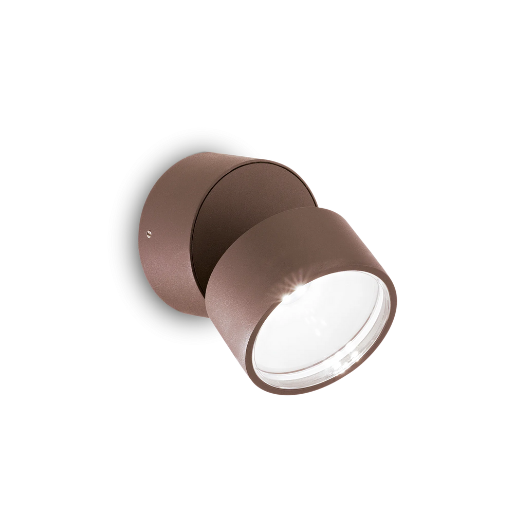 Lampada led da parete da giardino per esterno color caffè diametro 9cm