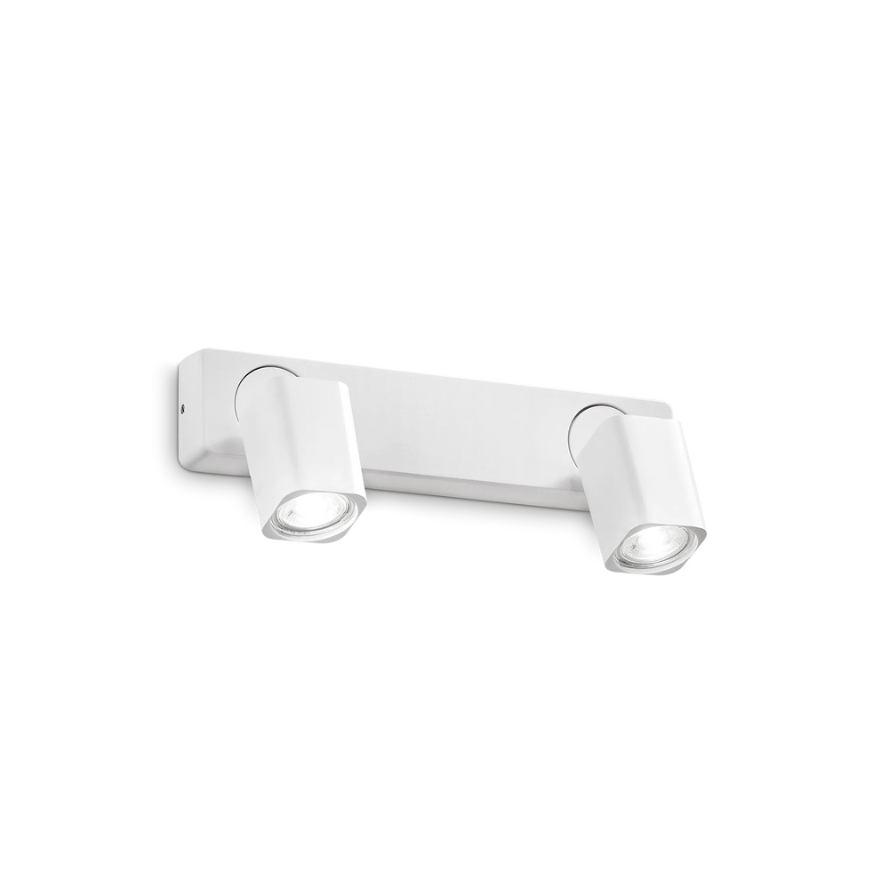 Faretto da parete moderno con 2 luci orientabili quadrato