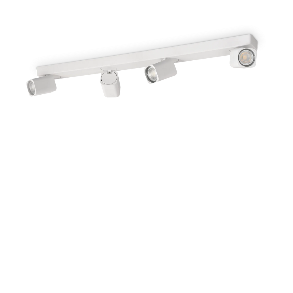 Plafoniera da soffitto parete 4 luci orientabili quadrate bianca o nera