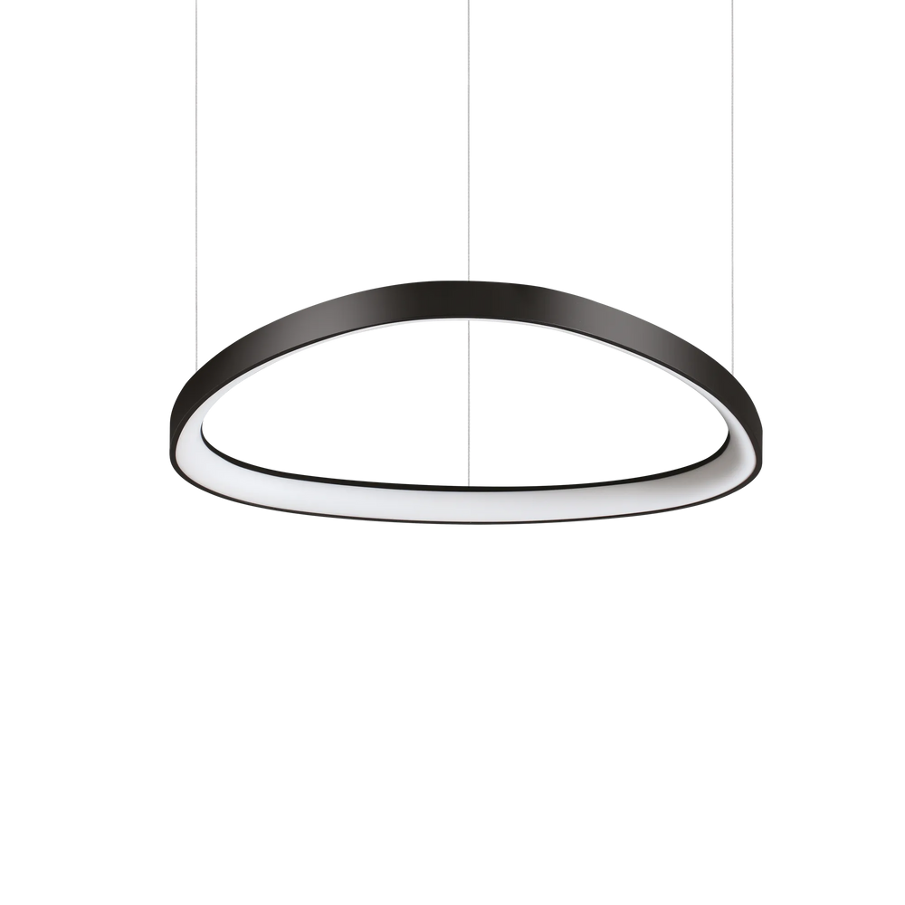 Sospensione in metallo nera con led per ambienti moderni