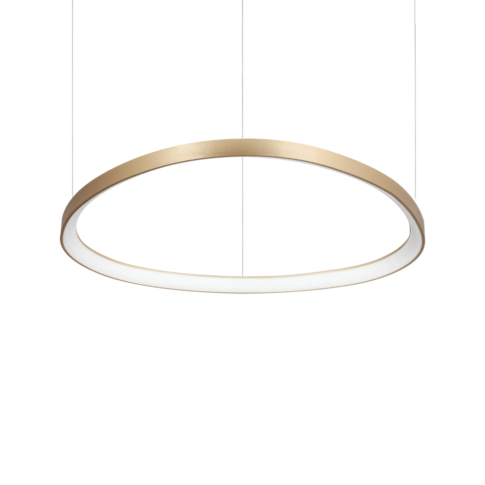 Sospensione stile moderno led e struttura in metallo placcato ottone