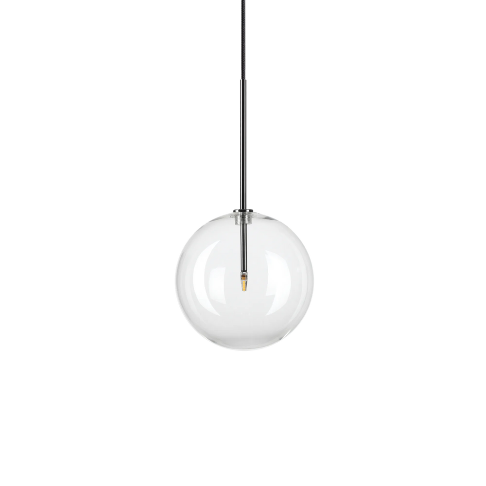 Lampada sospensione pendente cromo sfera di vetro