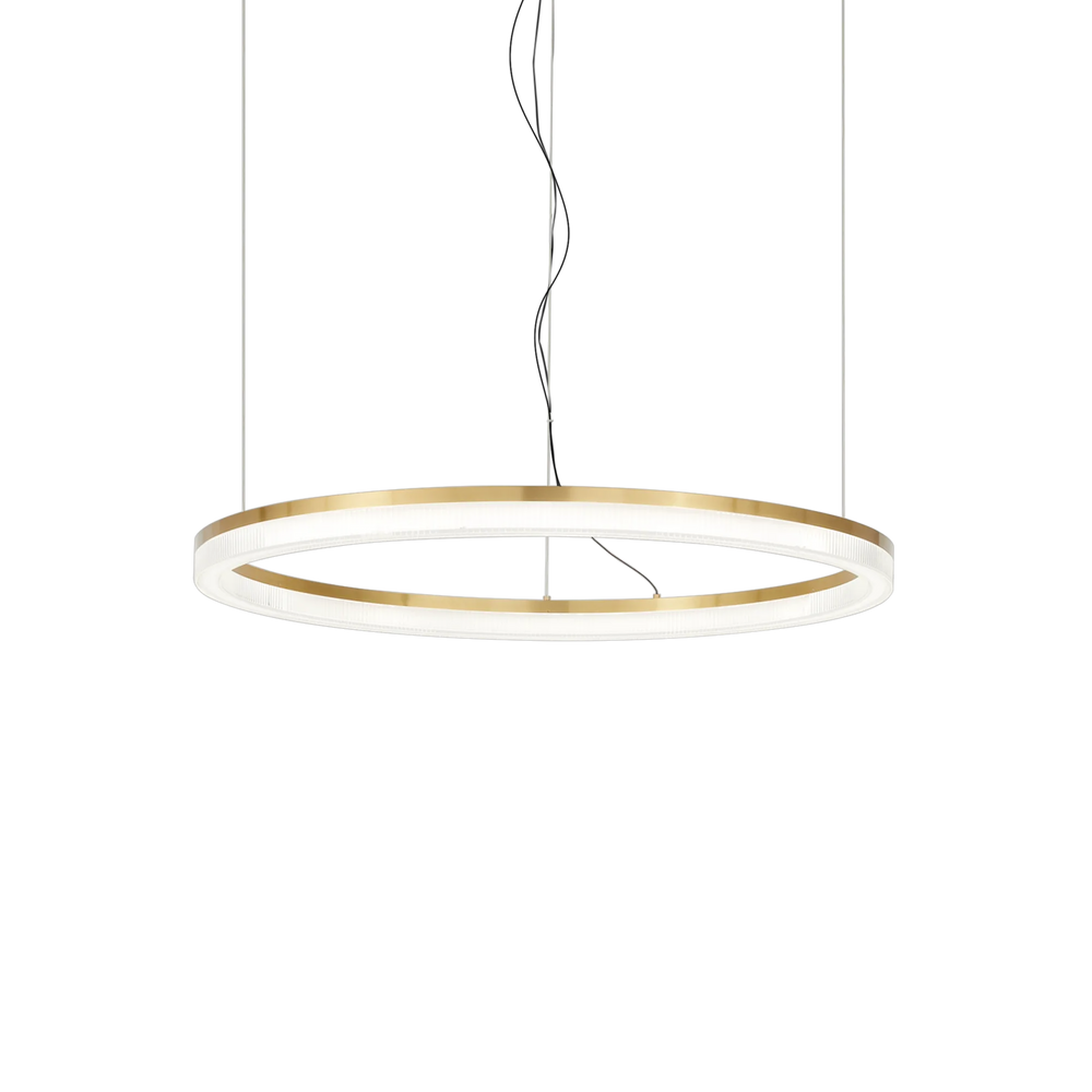 Sospensione moderna in metallo con led e acrilico effetto cristallo