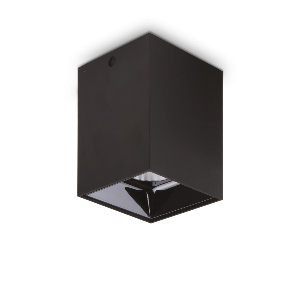 Faretto per interno quadrato in metallo nero led 3000k