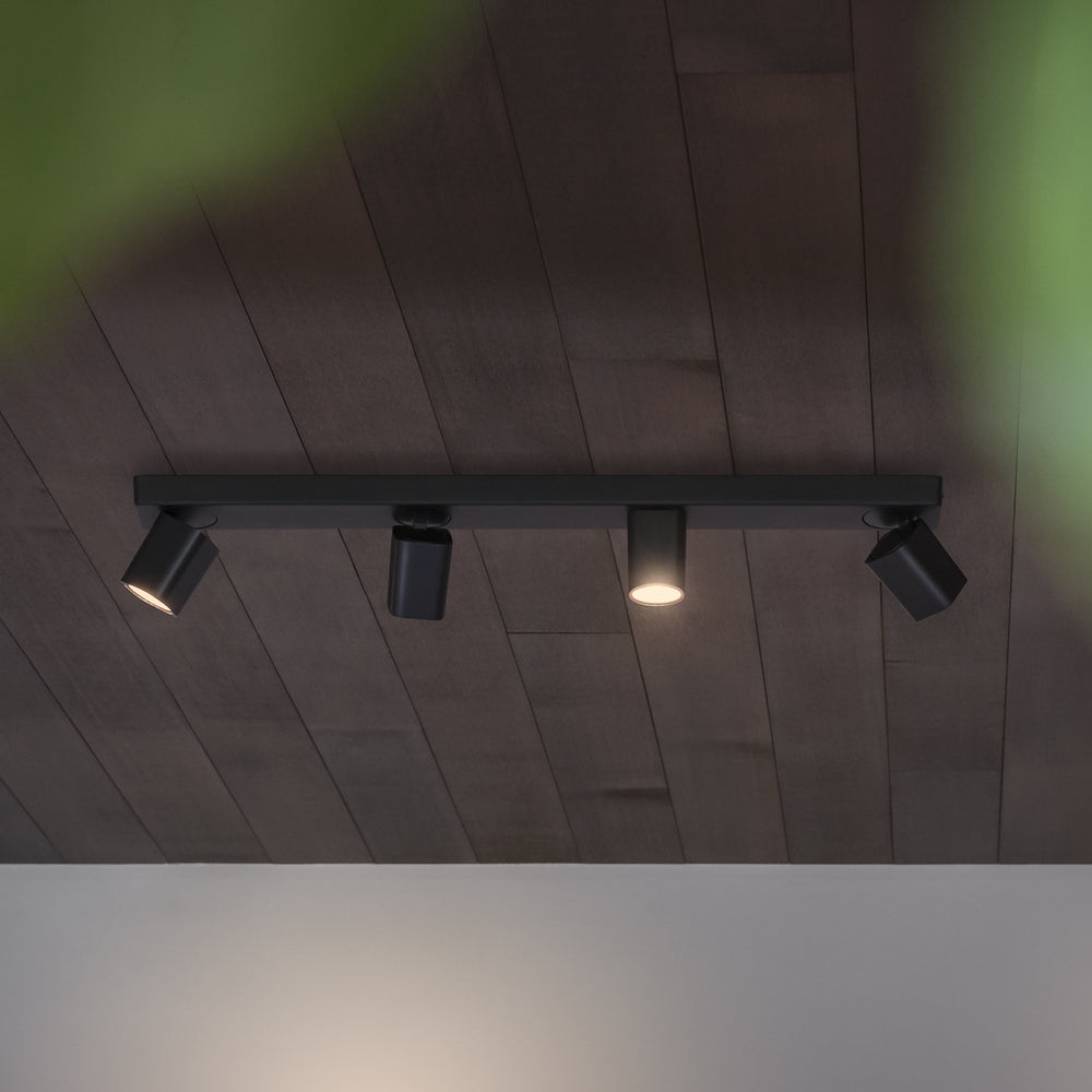 Plafoniera da soffitto parete 4 luci orientabili quadrate bianca o nera