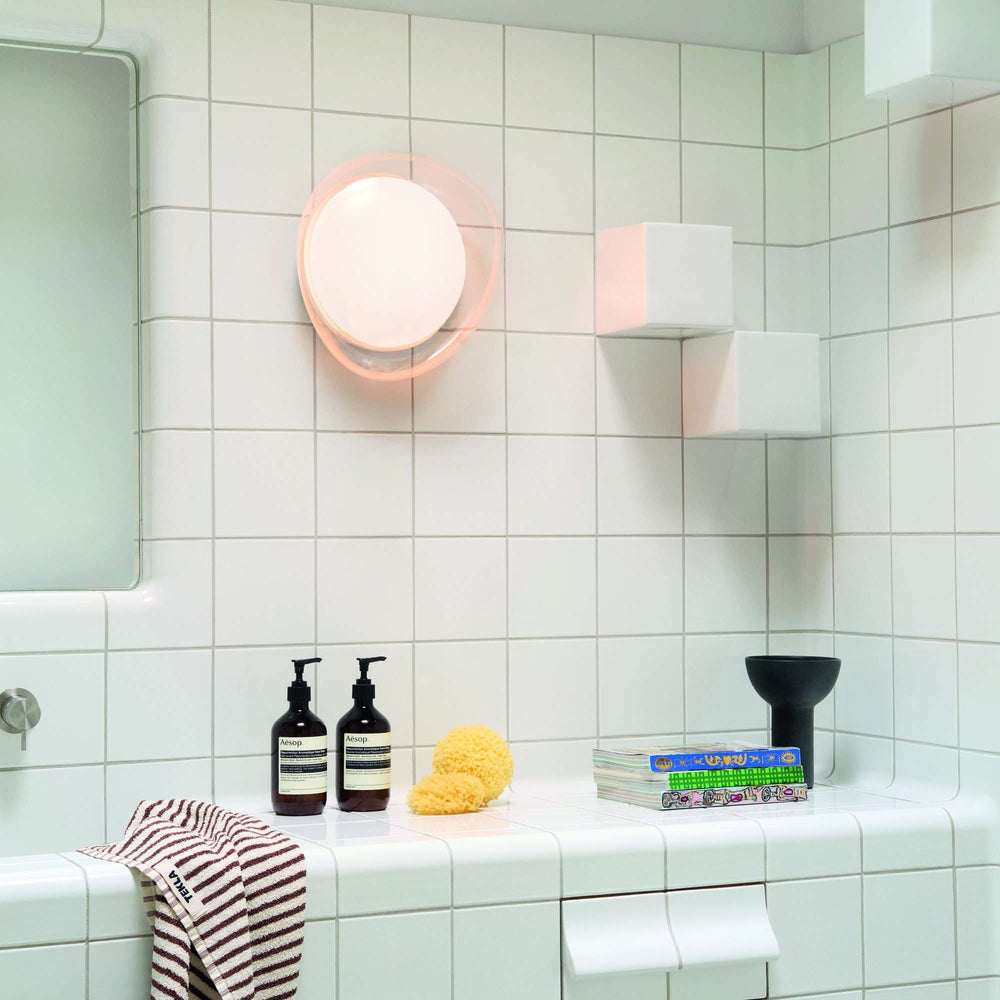 Applique da parete per bagno led doppio diffusore opale e trasparente