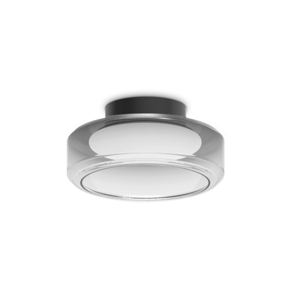 Plafoniera circolare led 3000k doppio vetro sfumato fumee