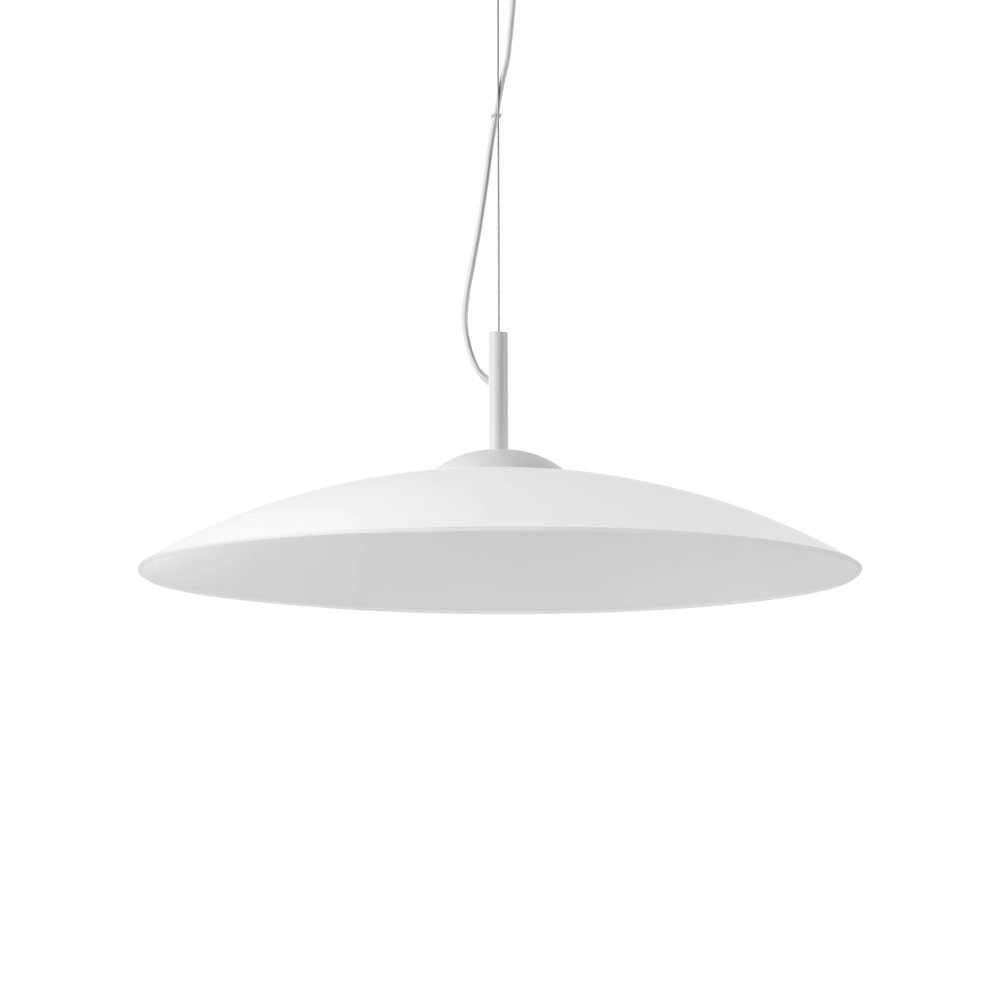 Lampadario per cucina bianco e vetro trasparente