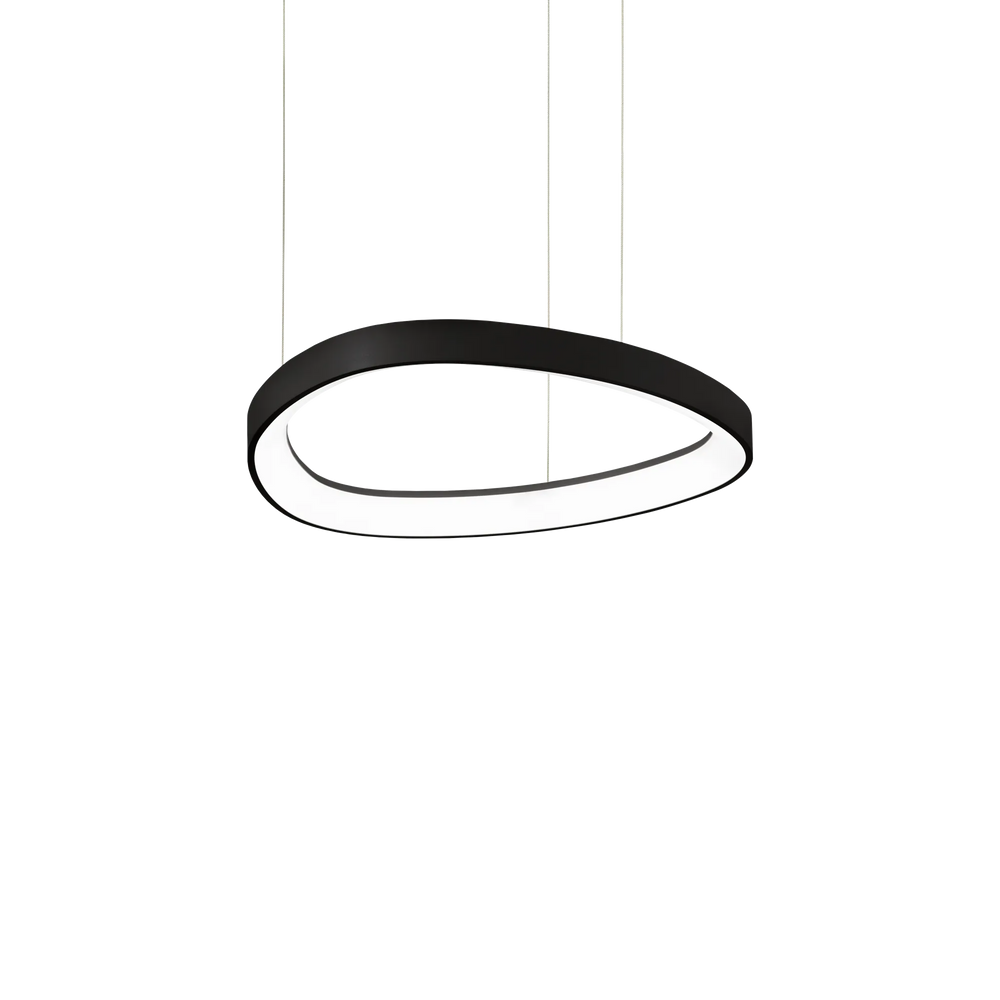 Sospensione in metallo nera con led per ambienti moderni