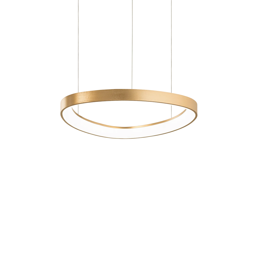 Sospensione stile moderno led e struttura in metallo placcato ottone
