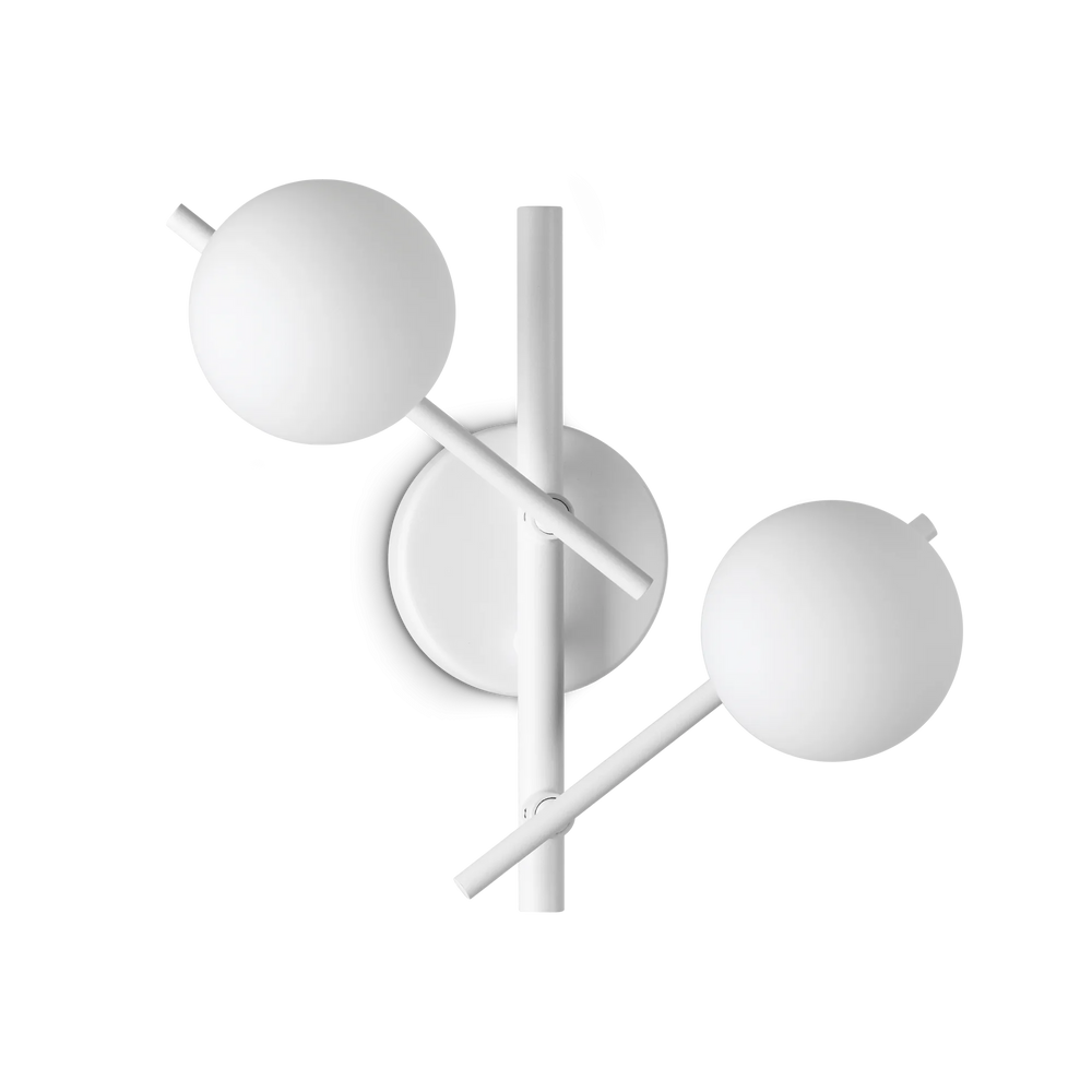 Applique da interno bianca sfera vetro bianco