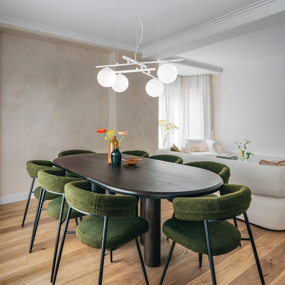 Sospensione per tavolo da cucina in metallo bianca