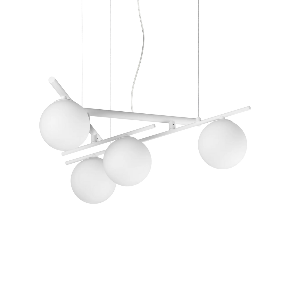 Sospensione per tavolo da cucina in metallo bianca