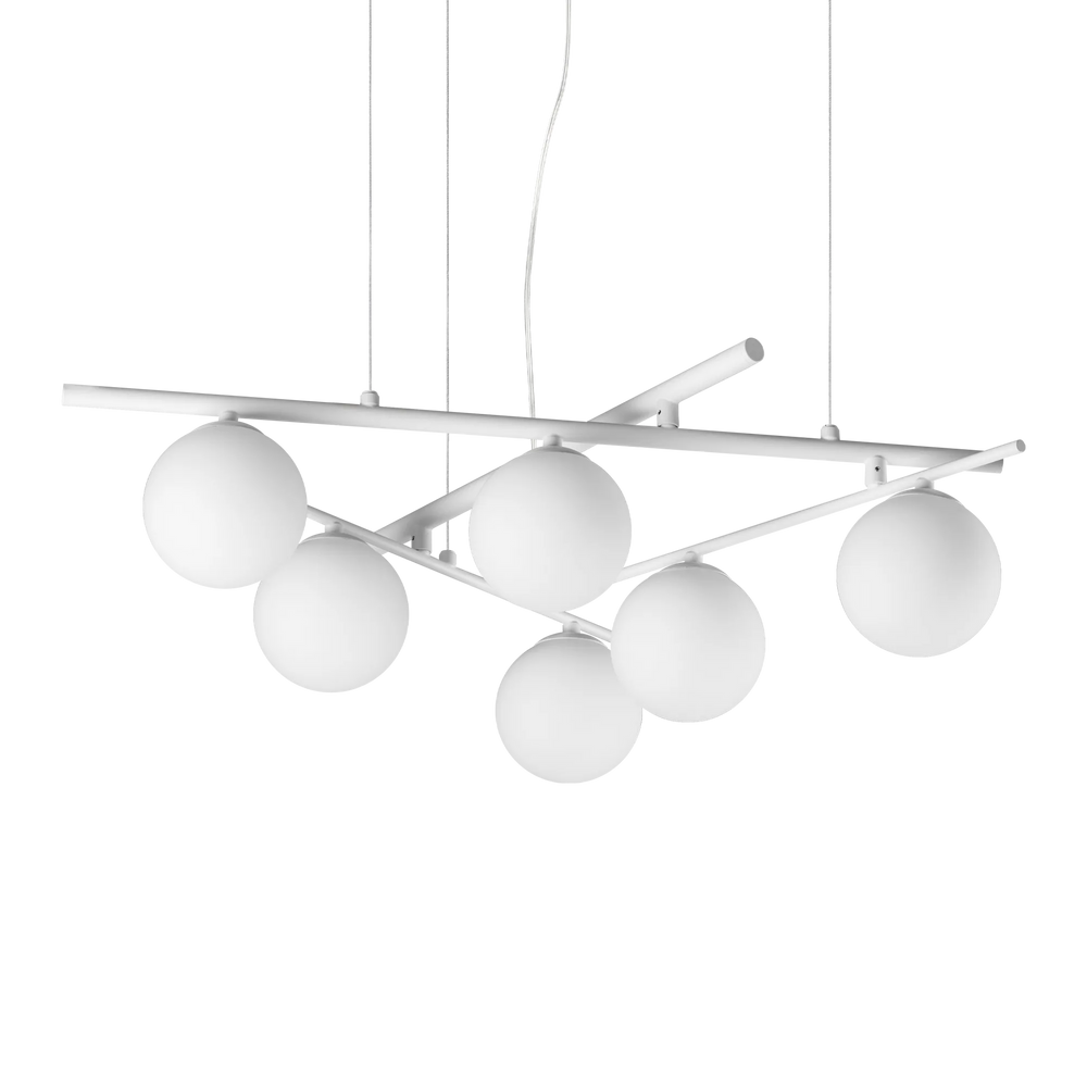 Sospensione per tavolo da cucina in metallo bianca