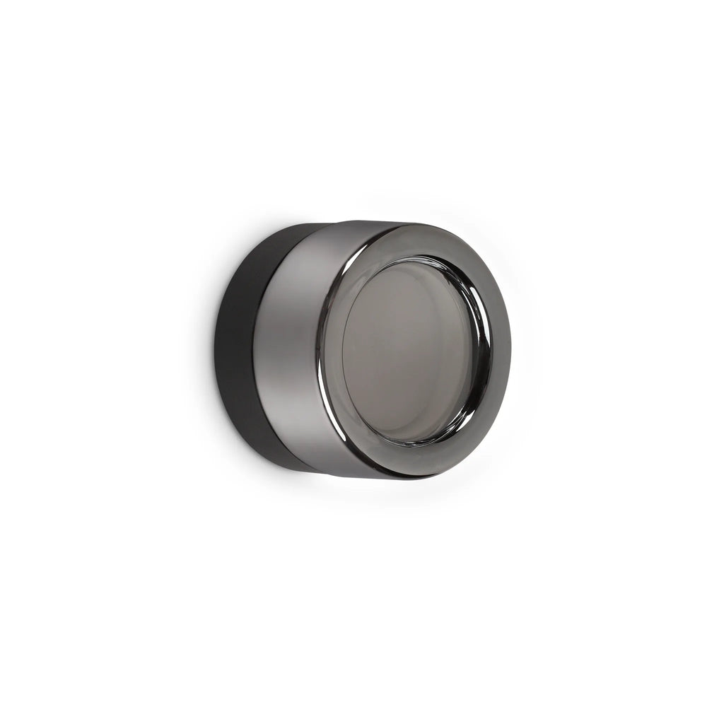 Applique rotonda in vetro e metallo gx53 9w diametro 10,5cm