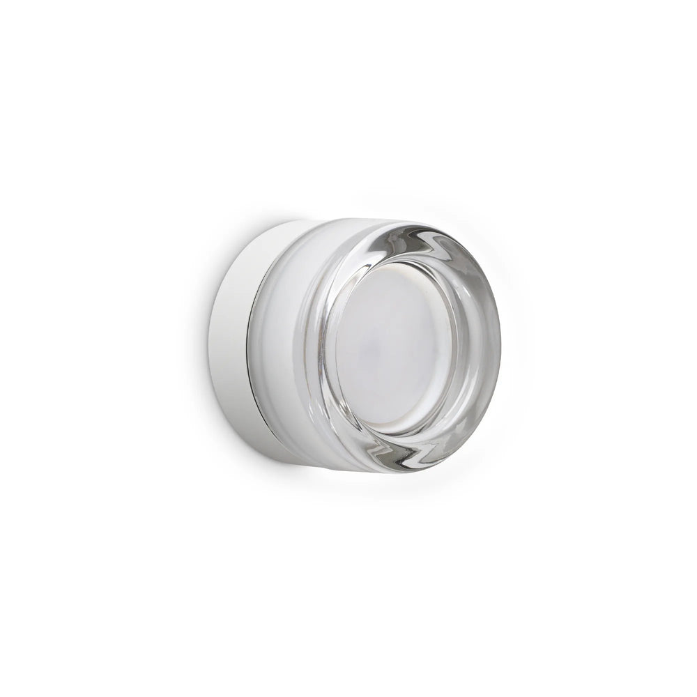 Applique rotonda in vetro e metallo gx53 9w diametro 10,5cm