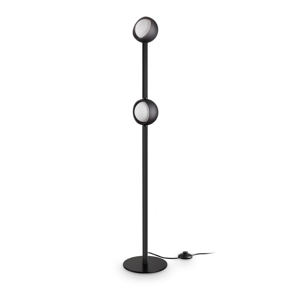 Piantana colore nero in metallo con 2 luci led 3000K