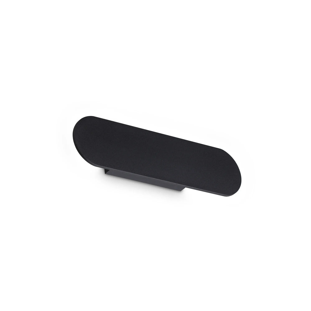 Applique led rettangolare angoli smussati nera in alluminio moderna