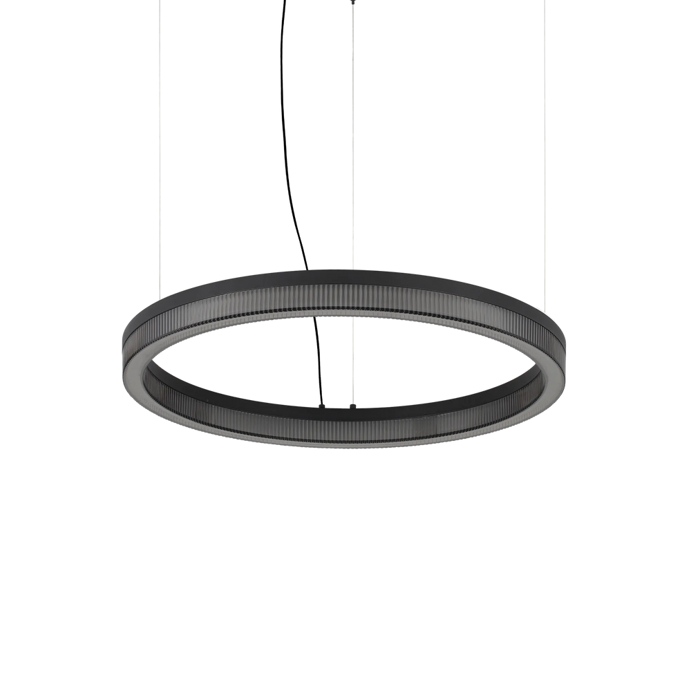 Sospensione moderna in metallo con led e acrilico effetto cristallo
