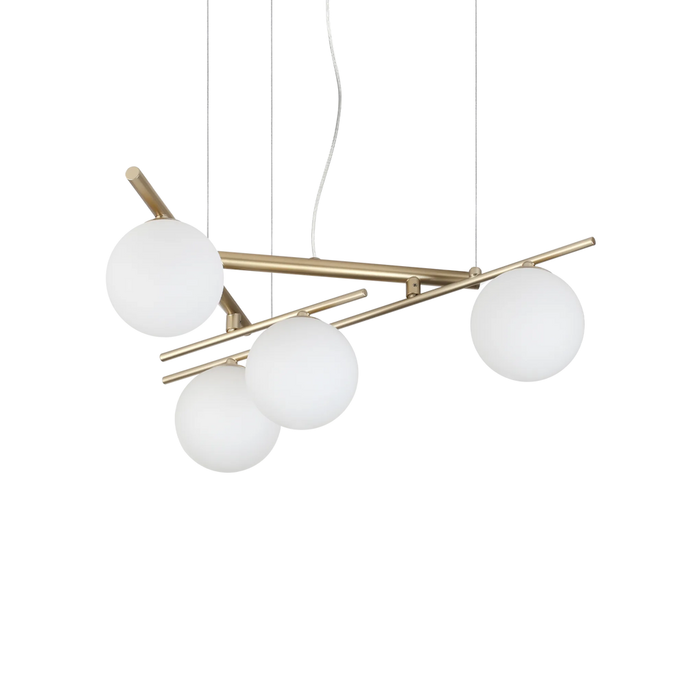 Lampadario da cucina nero stile moderno 4 o 6 sfere vetro bianco