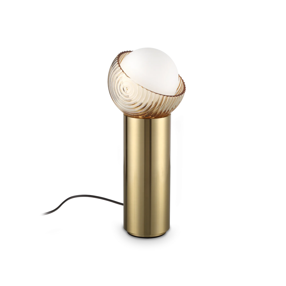 Lampada da tavolo in metallo colore ottone o nero altezza 27cm