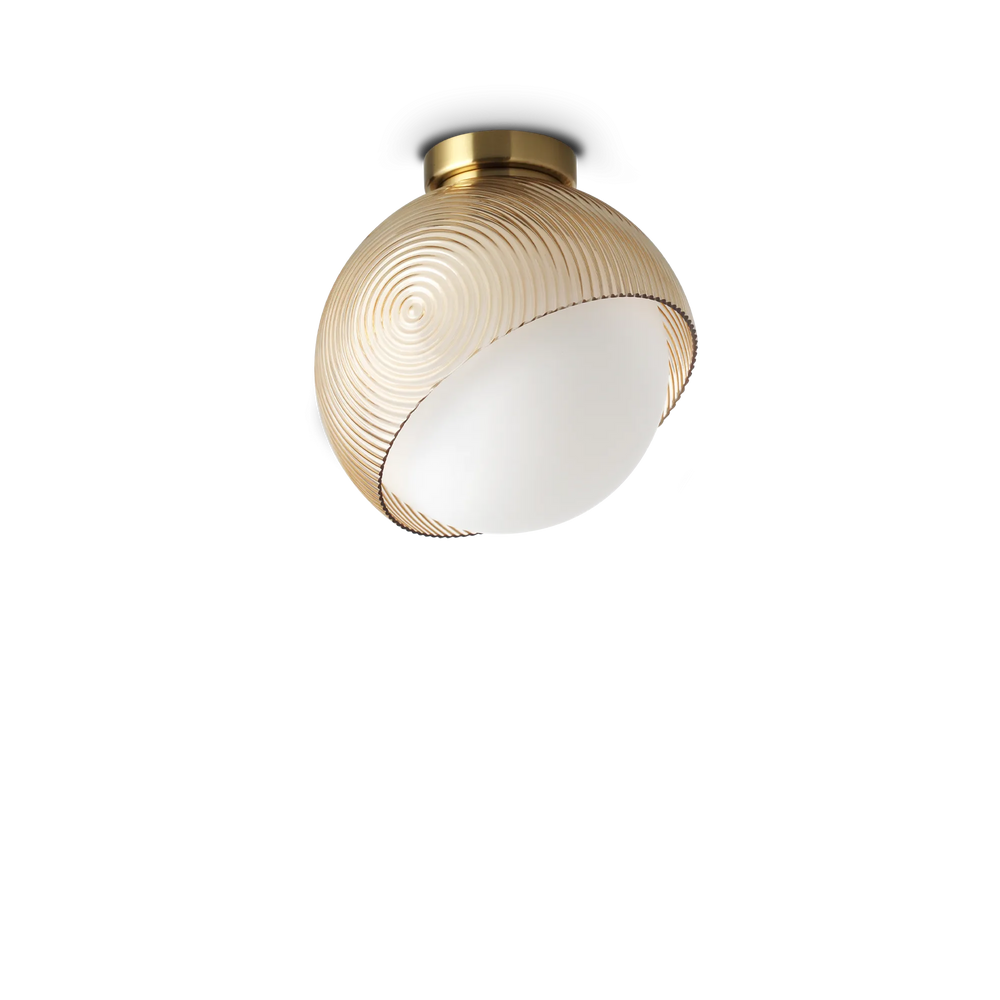 Plafoniera elegante per interno ottone o nero diffusore in vetro