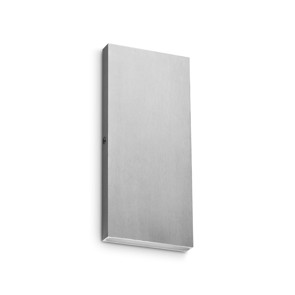 Applique da parete per esterno colore acciaio led doppia emissione