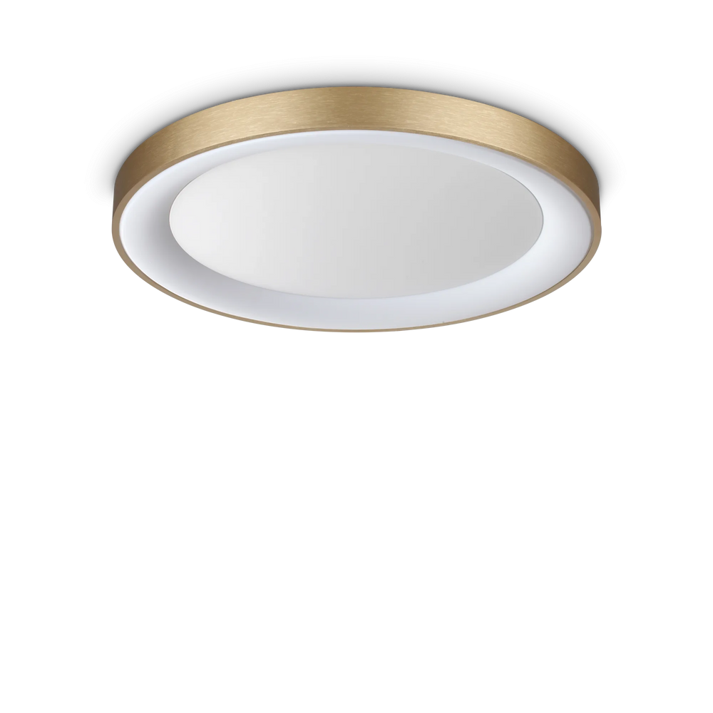 Plafoniera moderna circolare in metallo con led ottone