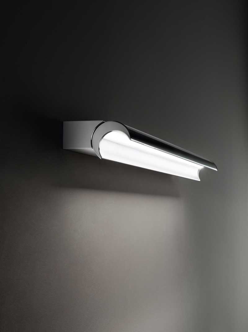 Linea light halfpipe applique led design curvo in metallo