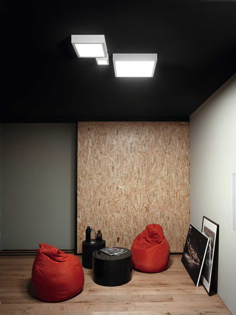 Box Linea Light Plafoniera led quadrata moderna per soggiorno