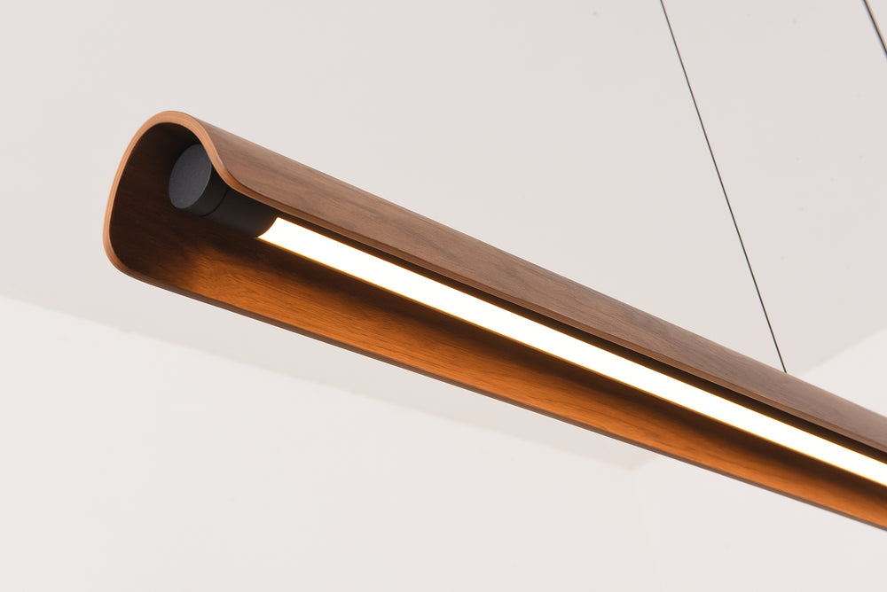 Lampada a sospensione tavolo da pranzo legno naturale led dimmerabile 150cm