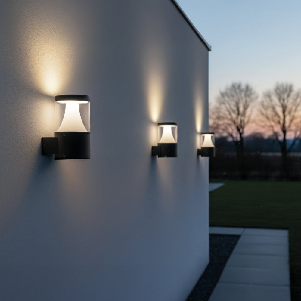 Applique da esterno nero luce diffusa