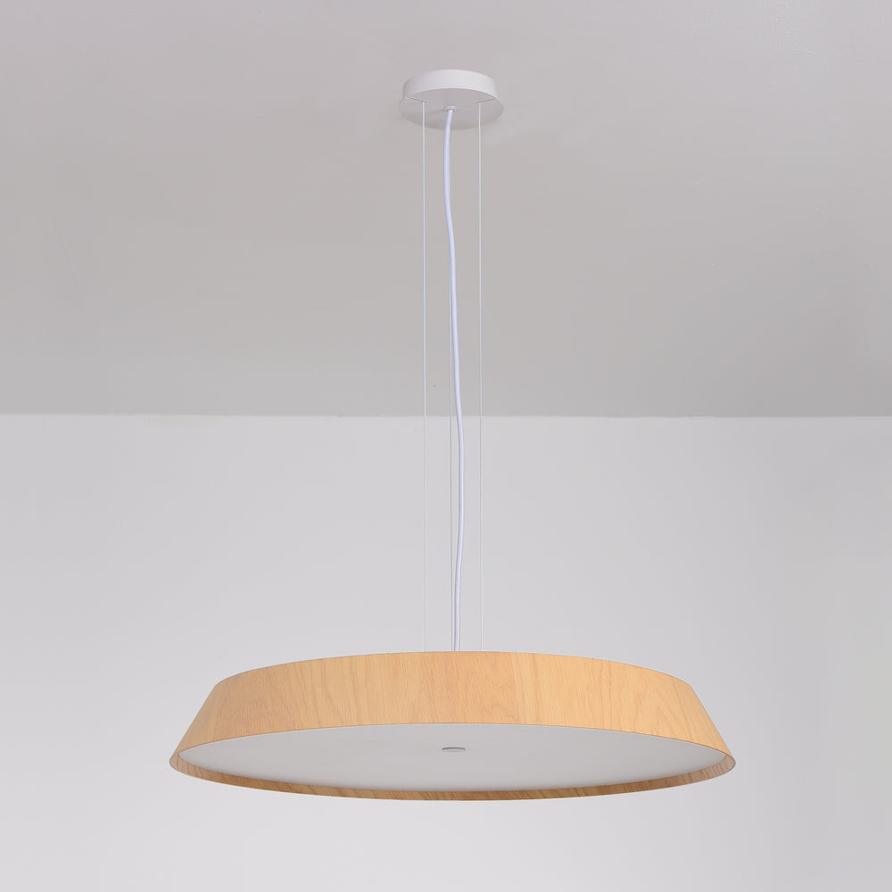 Sospensione in legno rotonda led 50w dimmerabile per cucina