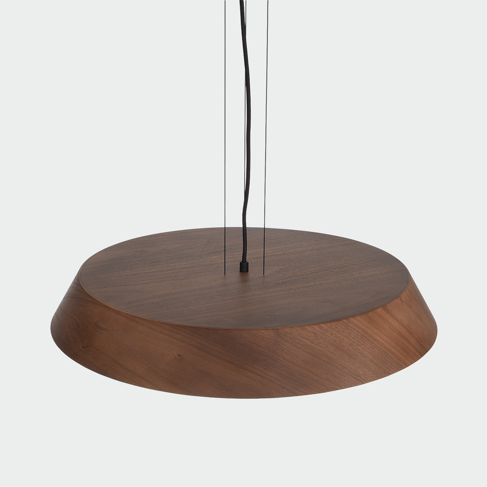 Sospensione in legno rotonda led 50w dimmerabile per cucina