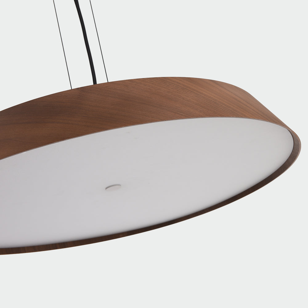 Sospensione in legno rotonda led 50w dimmerabile per cucina