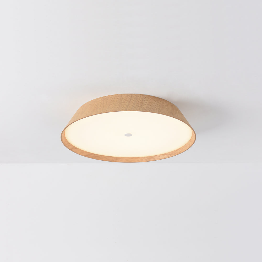 Plafoniera led da soffitto in legno colore faggio o noce