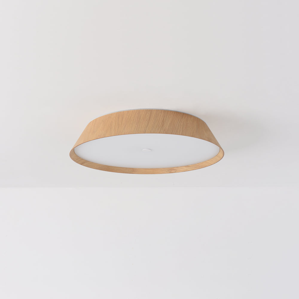 Plafoniera led da soffitto in legno colore faggio o noce