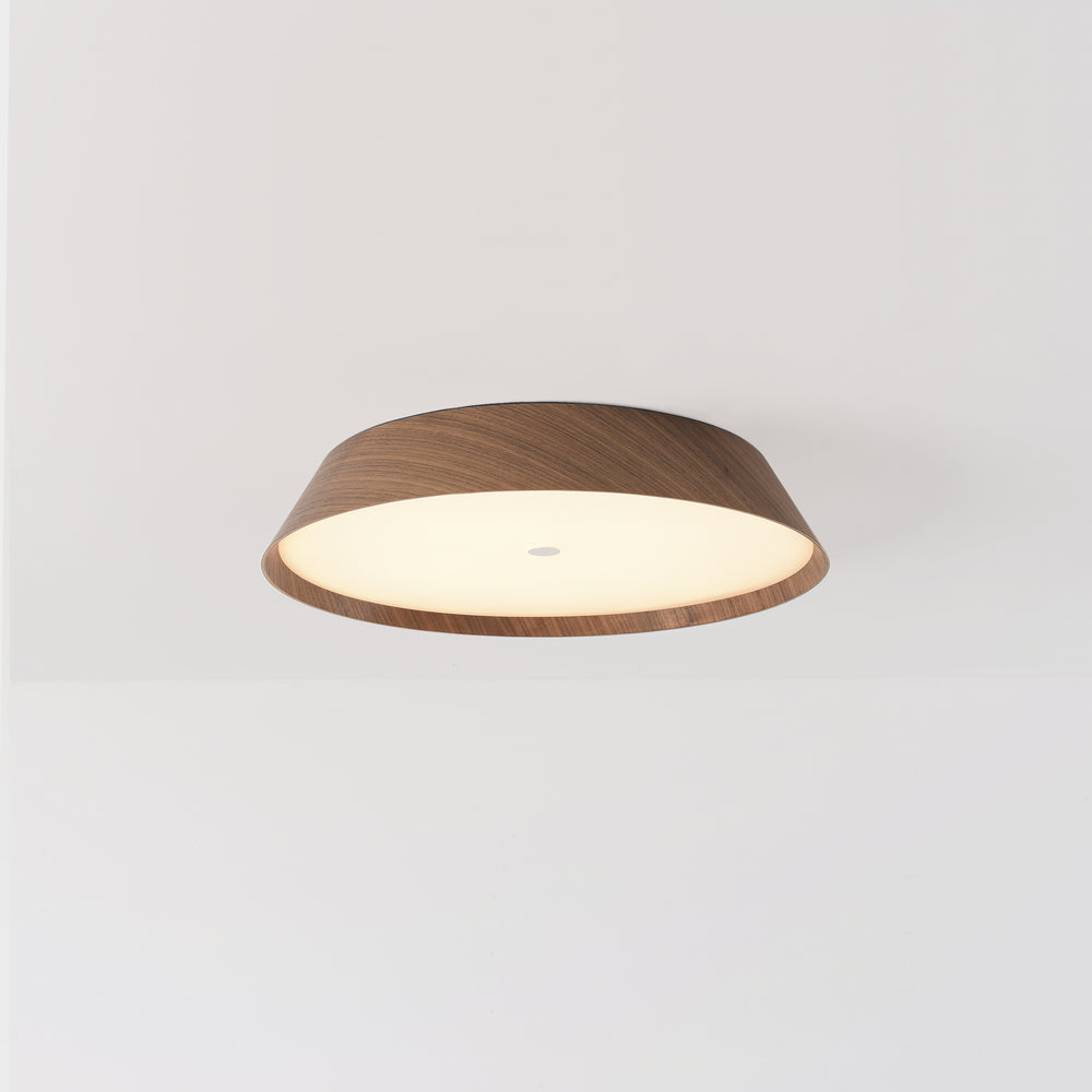Plafoniera led da soffitto in legno colore faggio o noce