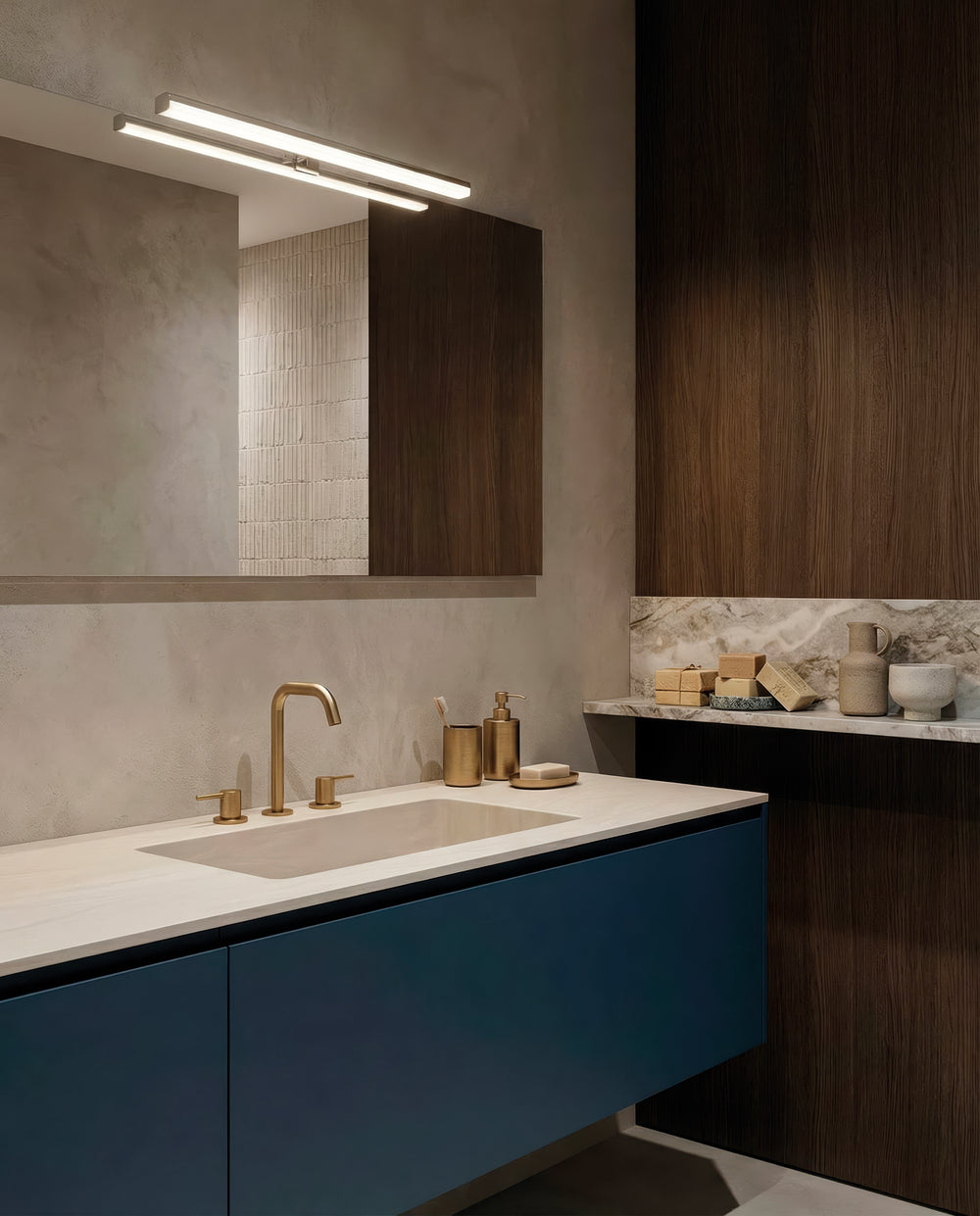 Applique per specchio da bagno led moderna cromo